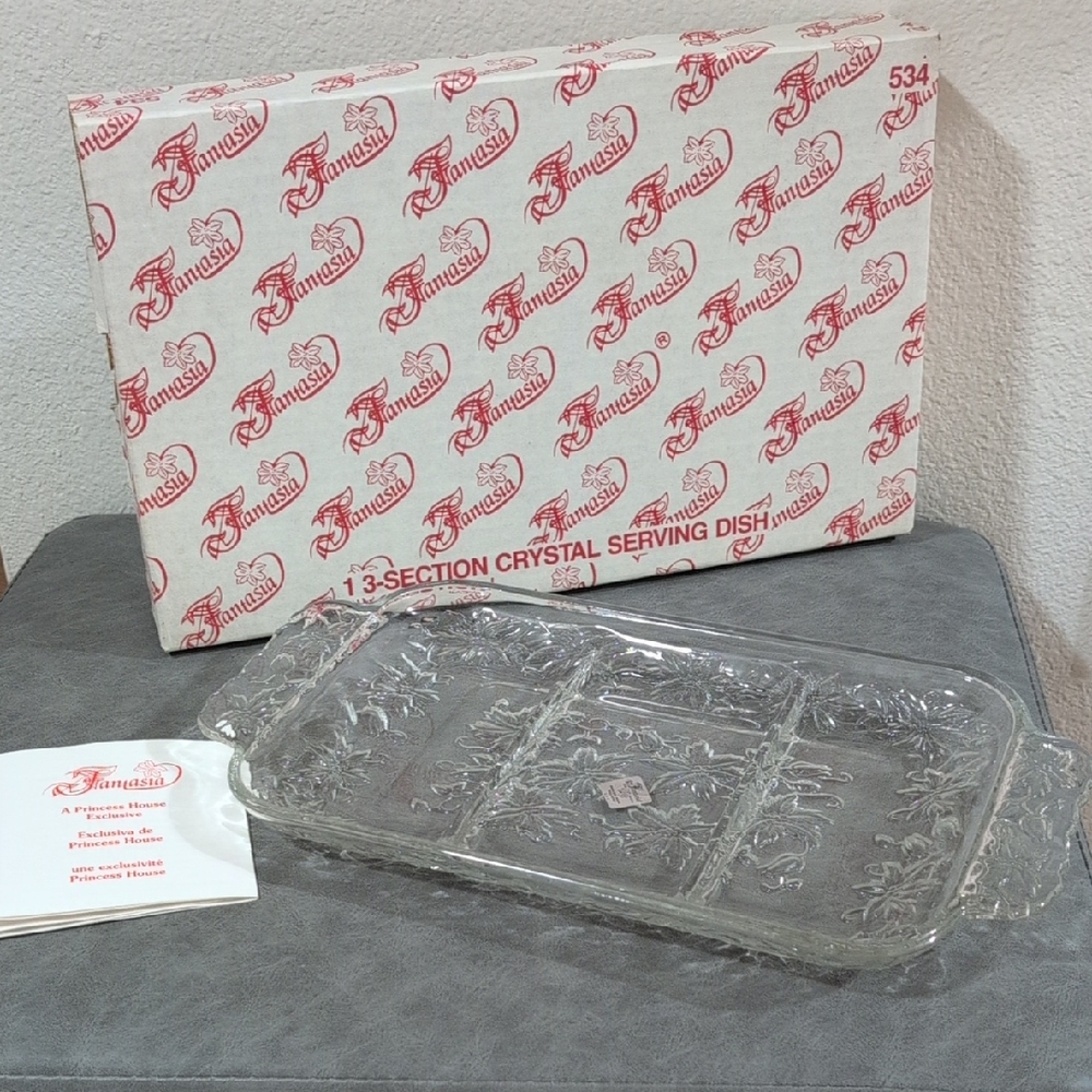Princess House Fantasia 3-Section Crystal Serving Dish